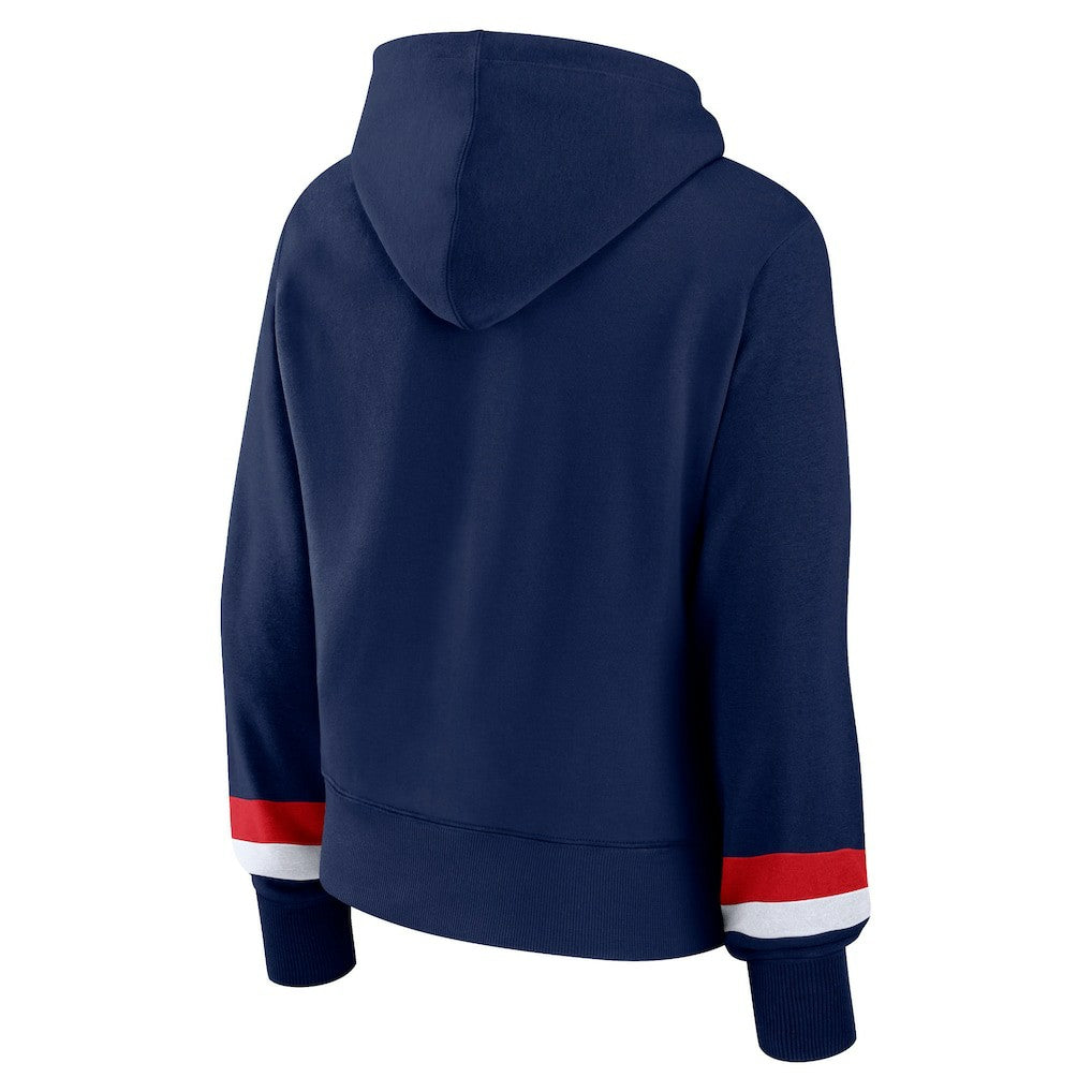 New England Patriots Women's Over Under Pullover Hoodie - Navy Hoodies