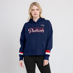 New England Patriots Women's Over Under Pullover Hoodie - Navy Hoodies