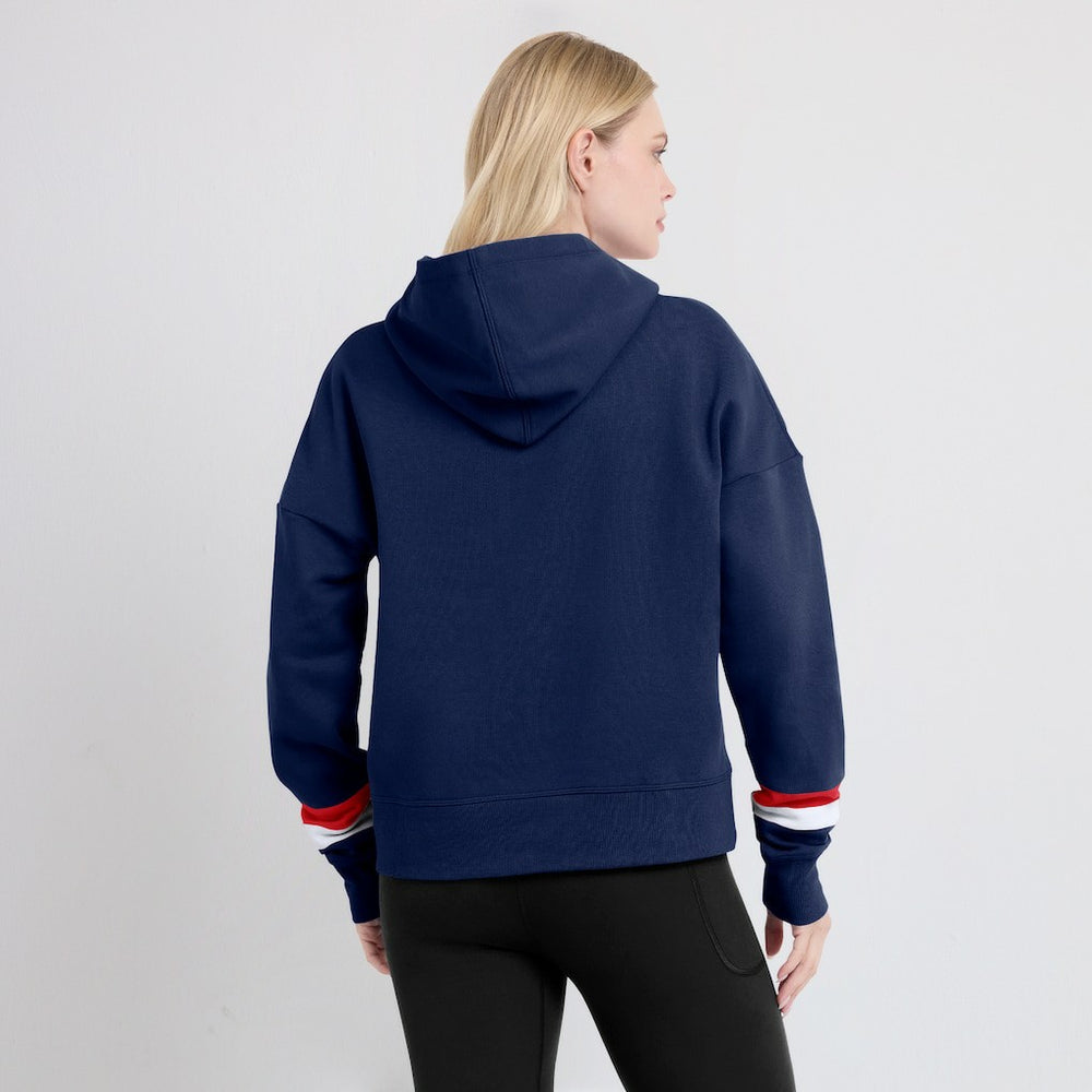 New England Patriots Women's Over Under Pullover Hoodie - Navy Hoodies