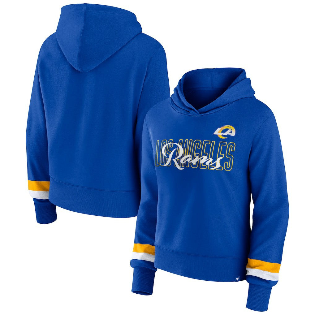 Los Angeles Rams Women's Over Under Pullover Hoodie - Royal Hoodies