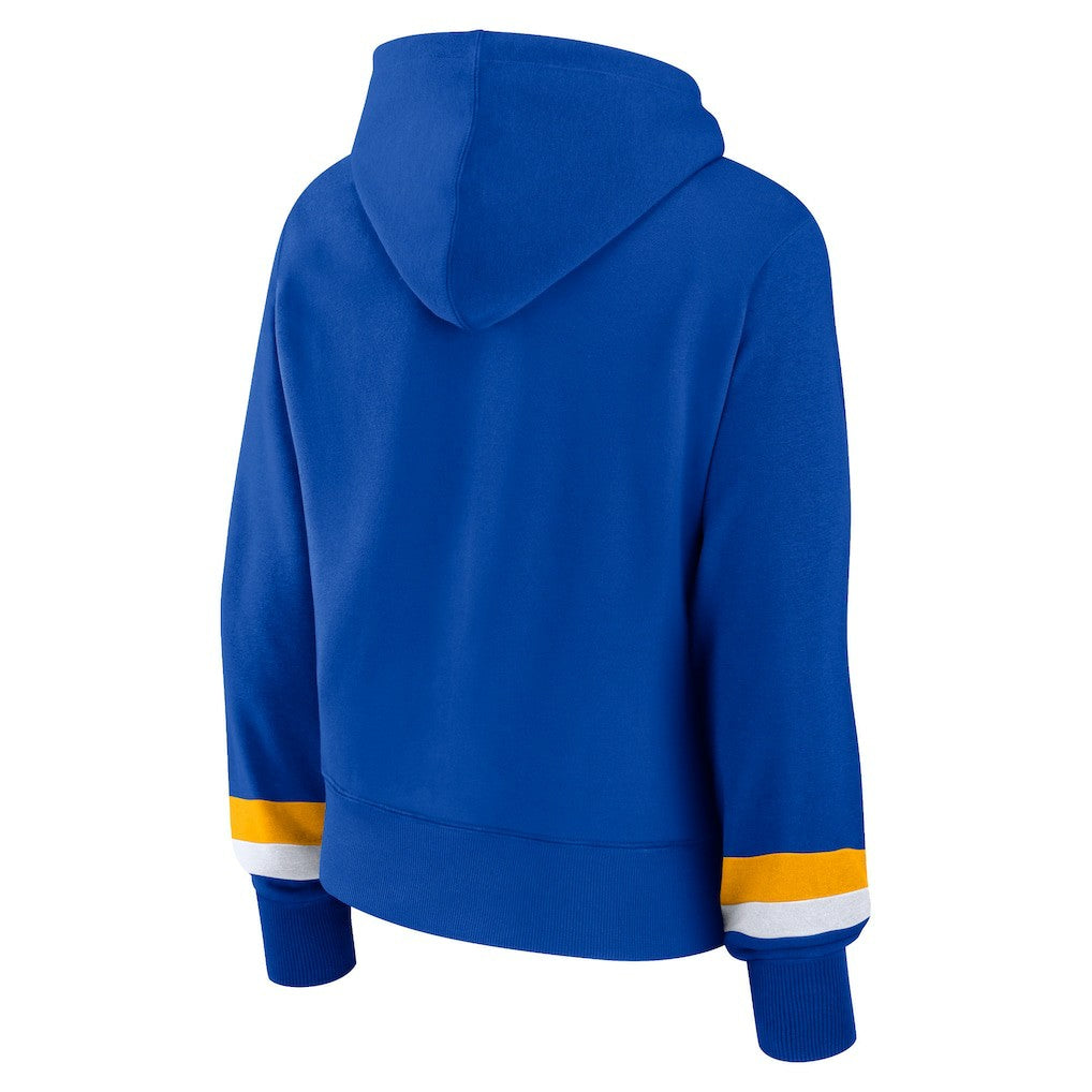 Los Angeles Rams Women's Over Under Pullover Hoodie - Royal Hoodies