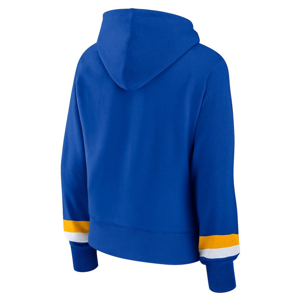 Los Angeles Rams Women's Over Under Pullover Hoodie - Royal Hoodies
