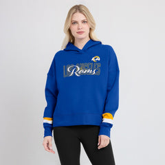Los Angeles Rams Women's Over Under Pullover Hoodie - Royal Hoodies