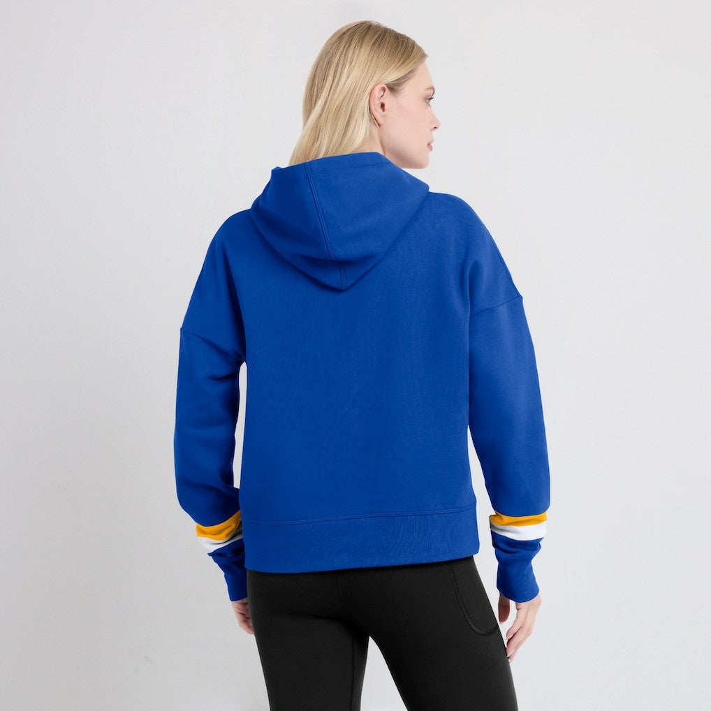 Los Angeles Rams Women's Over Under Pullover Hoodie - Royal Hoodies