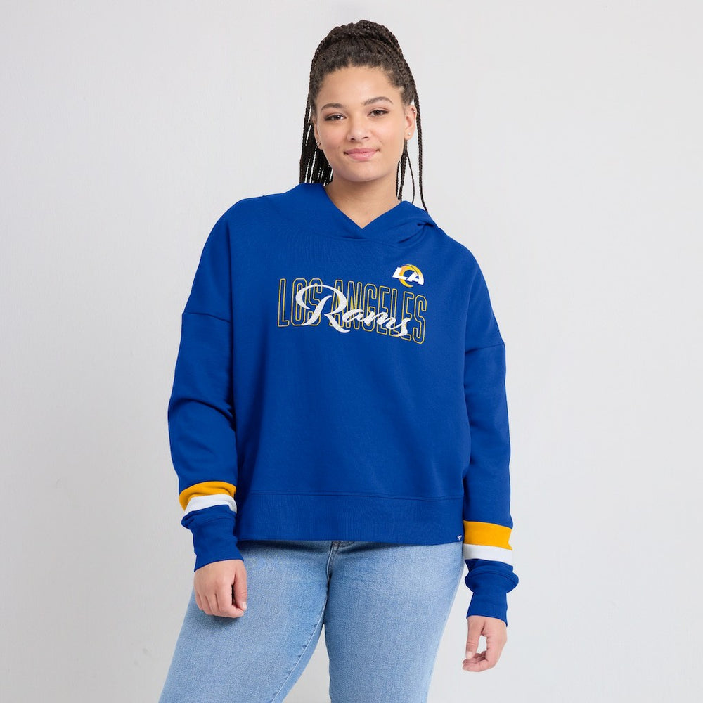 Los Angeles Rams Women's Over Under Pullover Hoodie - Royal Hoodies