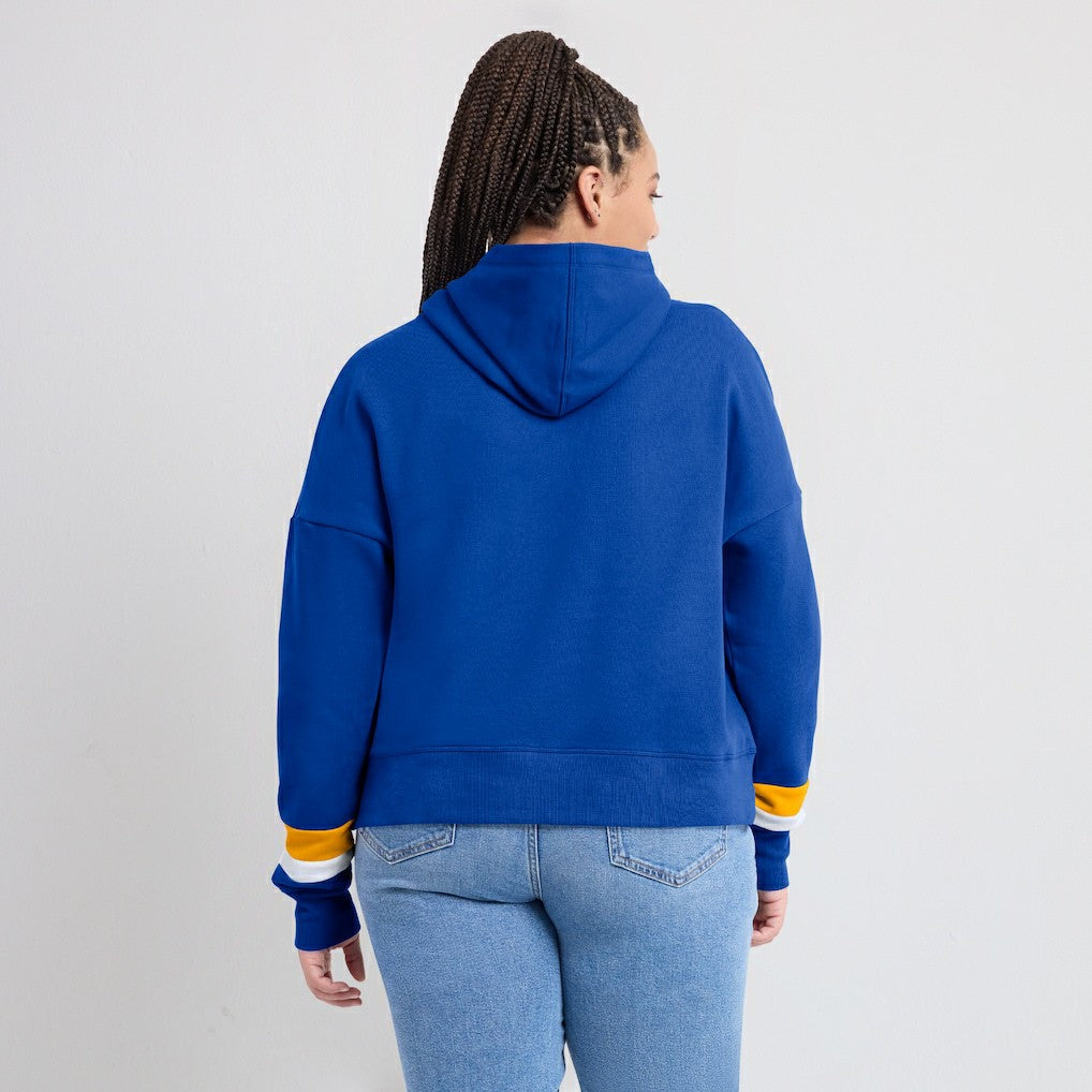 Los Angeles Rams Women's Over Under Pullover Hoodie - Royal Hoodies