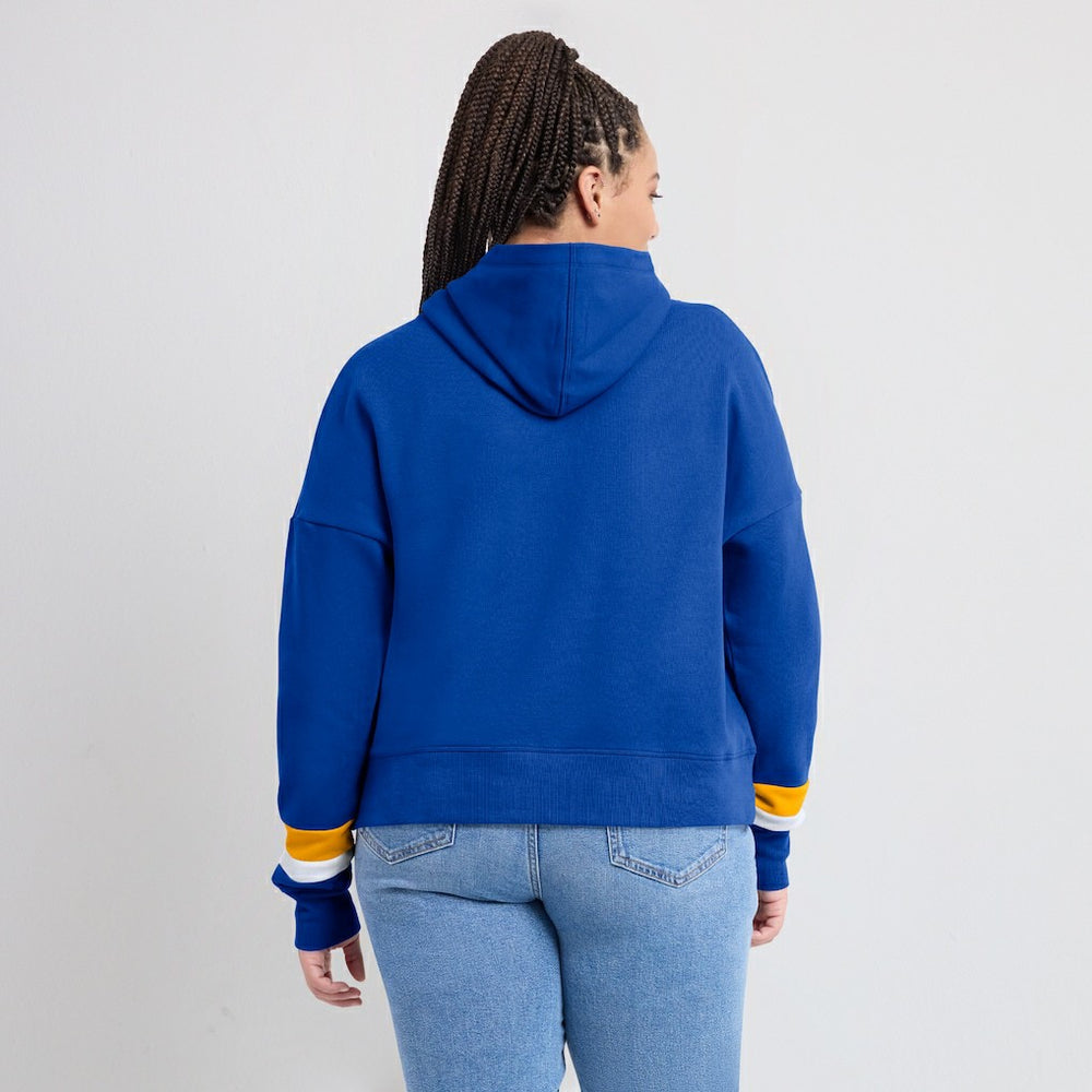 Los Angeles Rams Women's Over Under Pullover Hoodie - Royal Hoodies