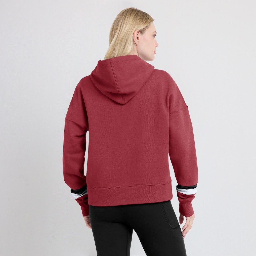 Arizona Cardinals Women's Over Under Pullover Hoodie - Cardinal Hoodies