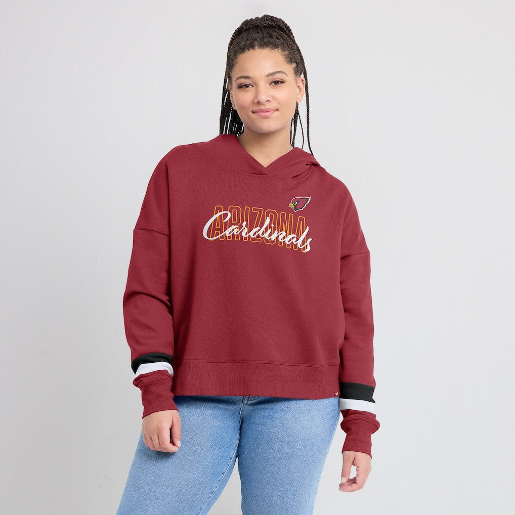 Arizona Cardinals Women's Over Under Pullover Hoodie - Cardinal Hoodies