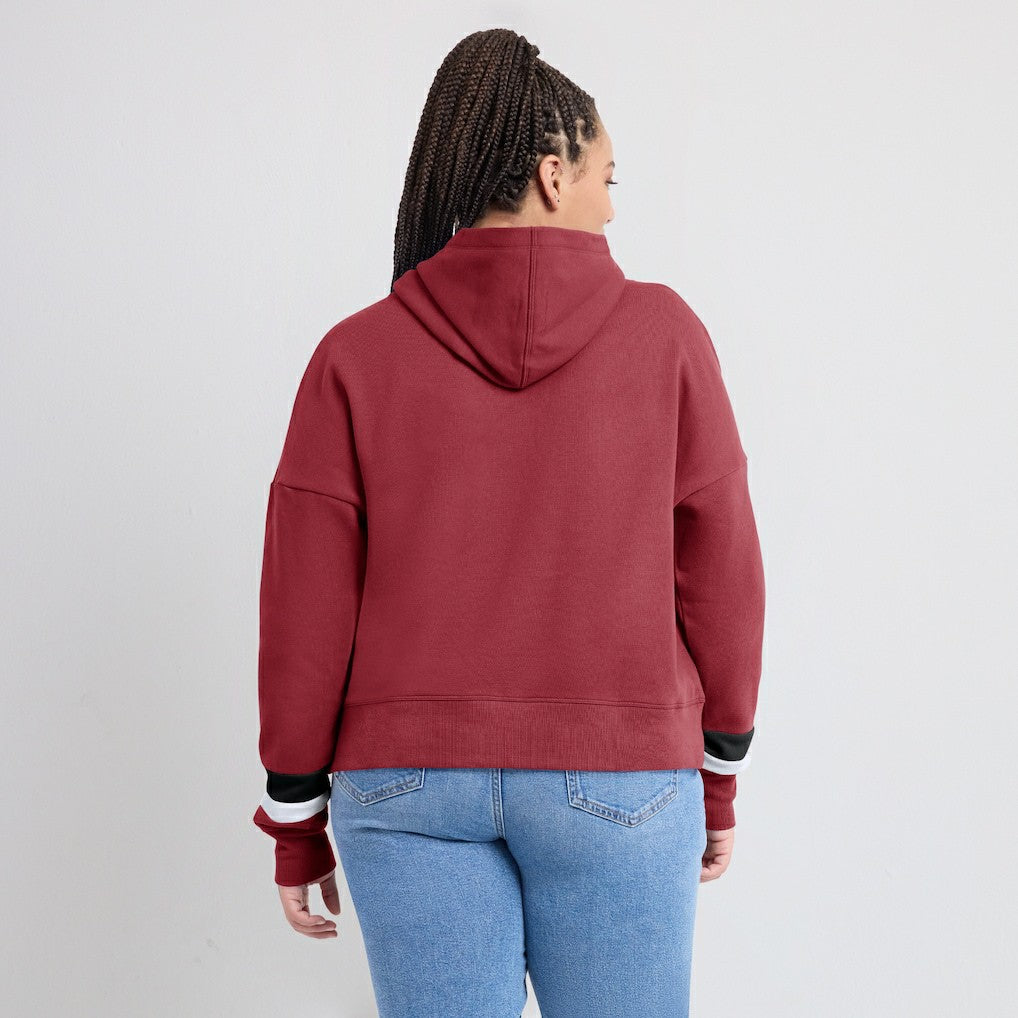 Arizona Cardinals Women's Over Under Pullover Hoodie - Cardinal Hoodies