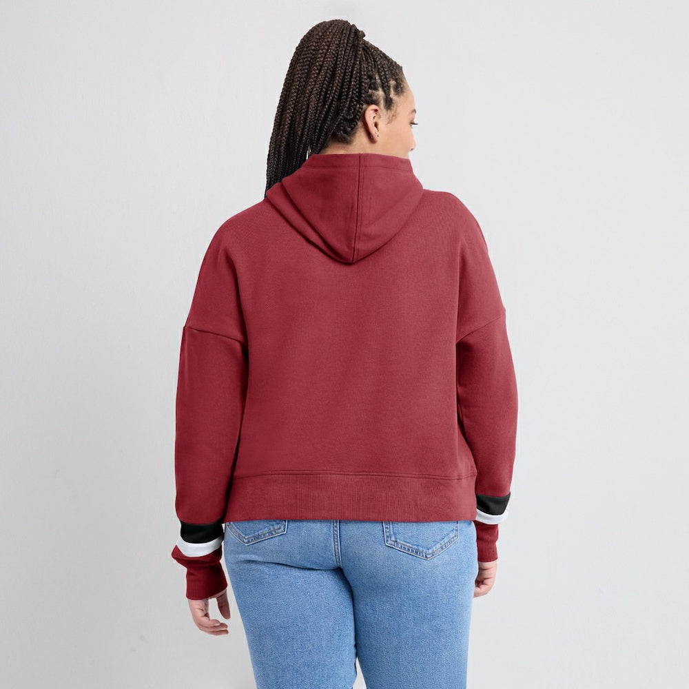 Arizona Cardinals Women's Over Under Pullover Hoodie - Cardinal Hoodies