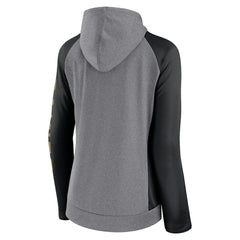 New Orleans Saints Women's Blind Side Lightweight Full-Zip Hoodie - Heather Gray/College Black Hoodies
