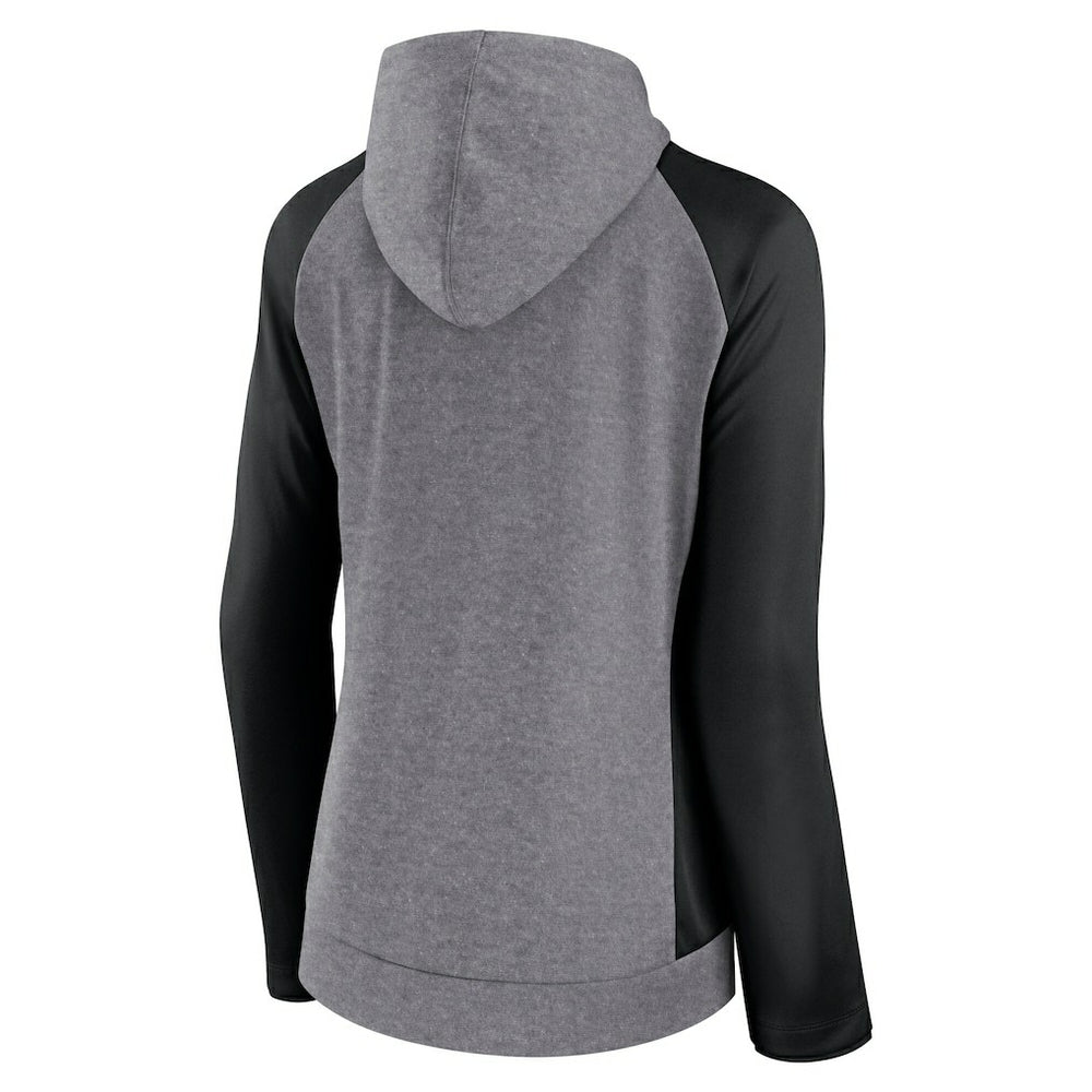 Carolina Panthers Women's Blind Side Lightweight Full-Zip Hoodie - Heather Gray/College Black Hoodies