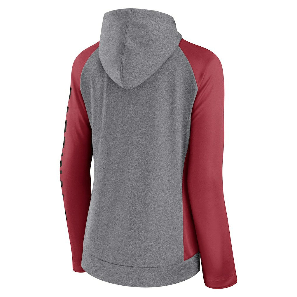 Arizona Cardinals Women's Blind Side Lightweight Full-Zip Hoodie - Heather Gray/College Cardinal Hoodies