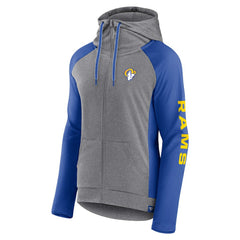 Los Angeles Rams Women's Blind Side Lightweight Full-Zip Hoodie - Heather Gray/College Royal Hoodies