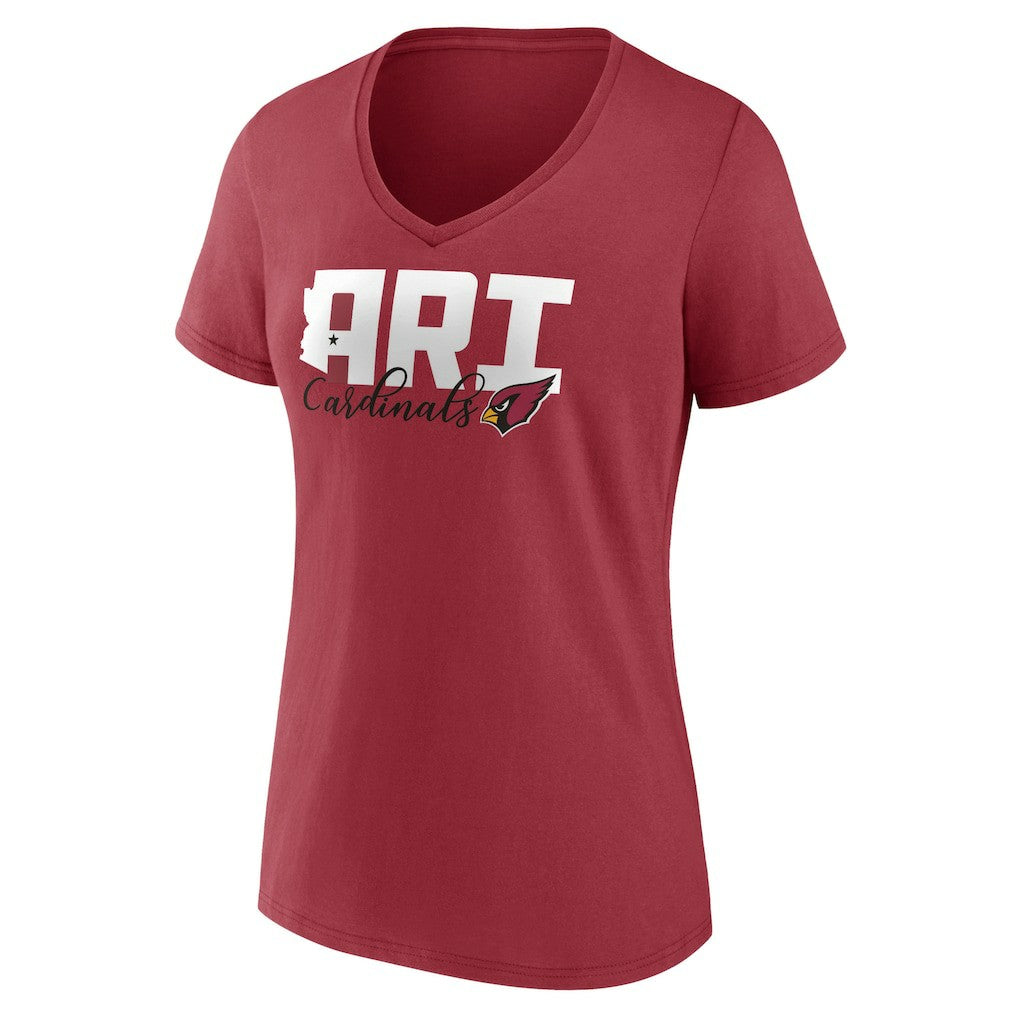 Arizona Cardinals Women's Back Home Again V-Neck T-Shirt - Cardinal T-shirts