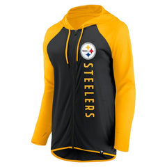 Pittsburgh Steelers Women's Forever Fan Full-Zip Hoodie - Black/Gold Hoodies