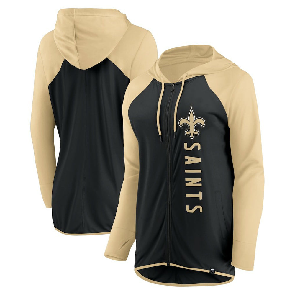 New Orleans Saints Women's Forever Fan Full-Zip Hoodie - Black/Gold Hoodies