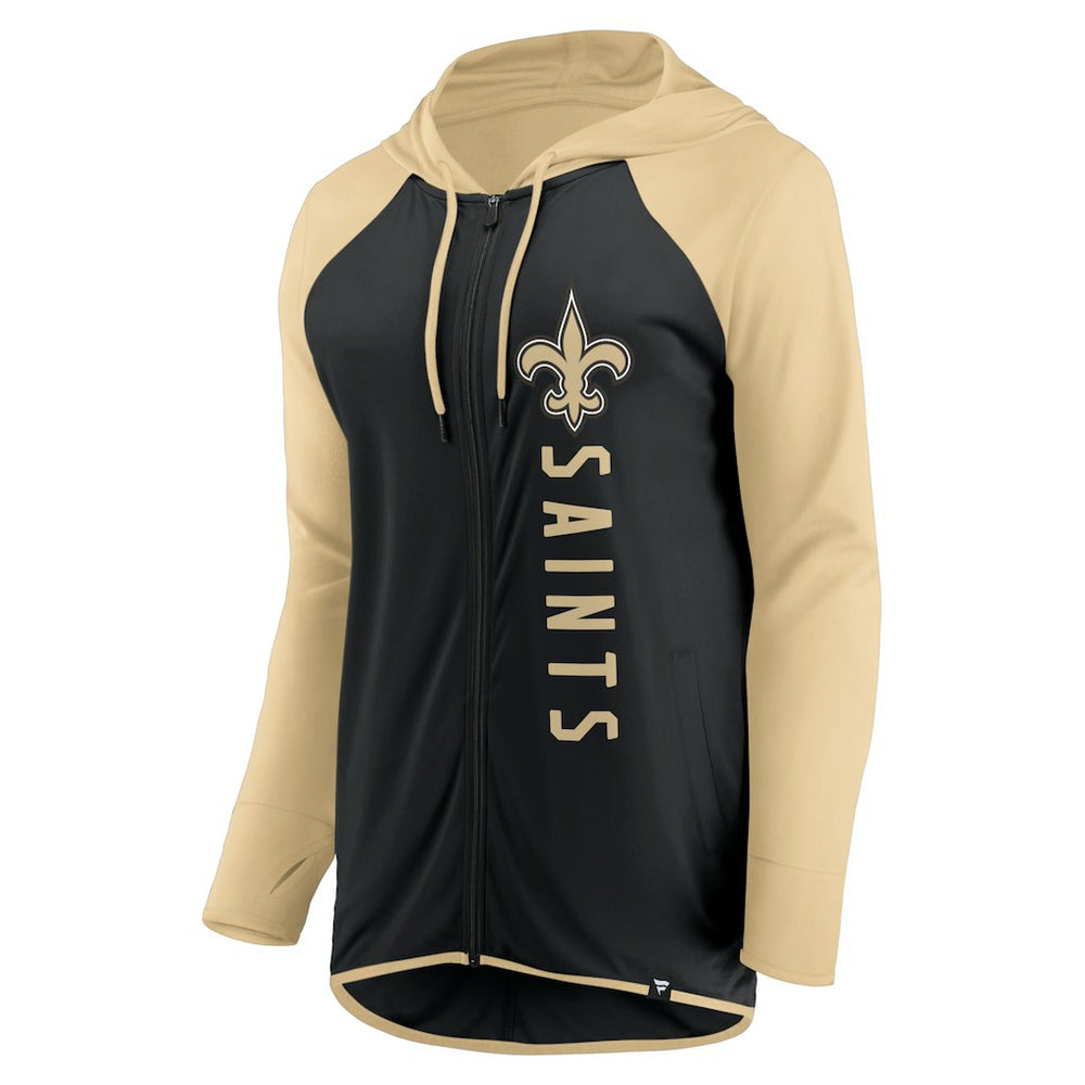 New Orleans Saints Women's Forever Fan Full-Zip Hoodie - Black/Gold Hoodies