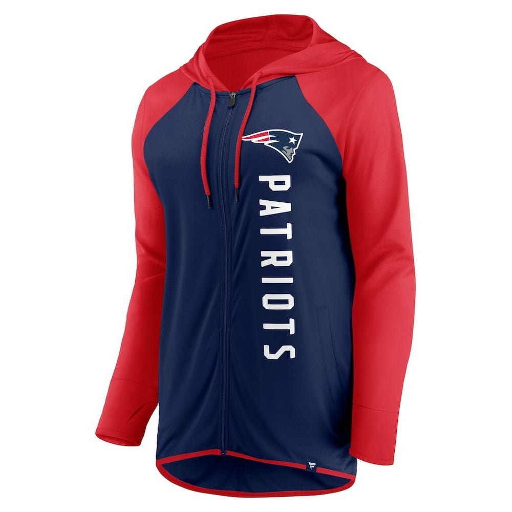 New England Patriots Women's Forever Fan Full-Zip Hoodie - Navy/Red Hoodies