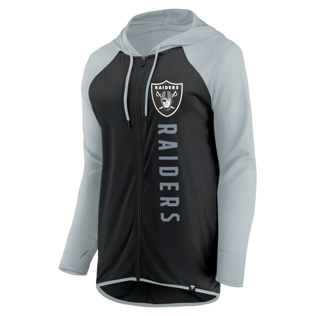 Las Vegas Raiders Women's Forever Fan Full-Zip Hoodie - Black/Silver Hoodies