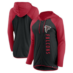 Atlanta Falcons Women's Forever Fan Full-Zip Hoodie - Black/Red Hoodies