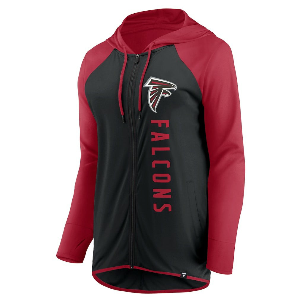 Atlanta Falcons Women's Forever Fan Full-Zip Hoodie - Black/Red Hoodies