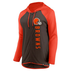 Cleveland Browns Women's Forever Fan Full-Zip Hoodie - Brown/Orange Hoodies