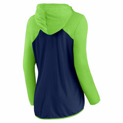 Seattle Seahawks Women's Forever Fan Full-Zip Hoodie - College Navy/Neon Green Hoodies