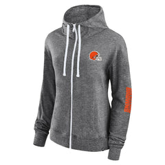 Cleveland Browns Women's Opening Coin Flip Lightweight Full-Zip Hoodie - Heather Charcoal Hoodies