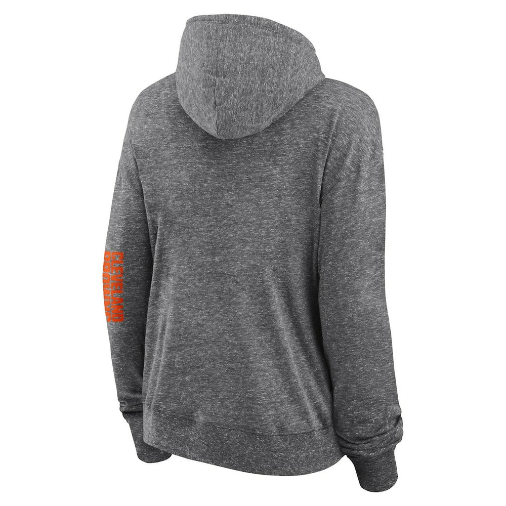 Cleveland Browns Women's Opening Coin Flip Lightweight Full-Zip Hoodie - Heather Charcoal Hoodies
