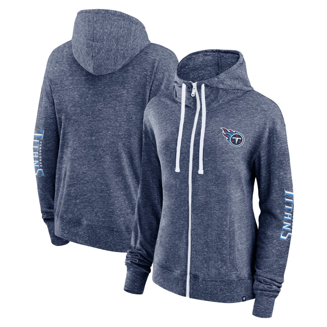 Tennessee Titans Women's Opening Coin Flip Lightweight Full-Zip Hoodie - Heather Navy Hoodies
