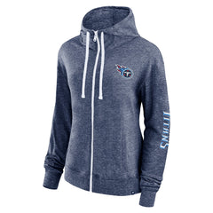 Tennessee Titans Women's Opening Coin Flip Lightweight Full-Zip Hoodie - Heather Navy Hoodies