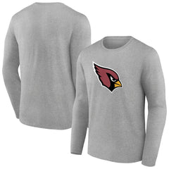 Arizona Cardinals Primary Team Logo Long Sleeve T-Shirt - Heather Gray T-shirts