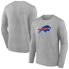 Buffalo Bills Primary Team Logo Long Sleeve T-Shirt - Heather Gray T-shirts