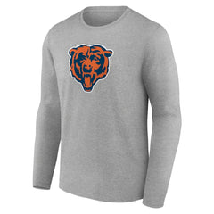 Chicago Bears Primary Team Logo Long Sleeve T-Shirt - Heather Gray T-shirts