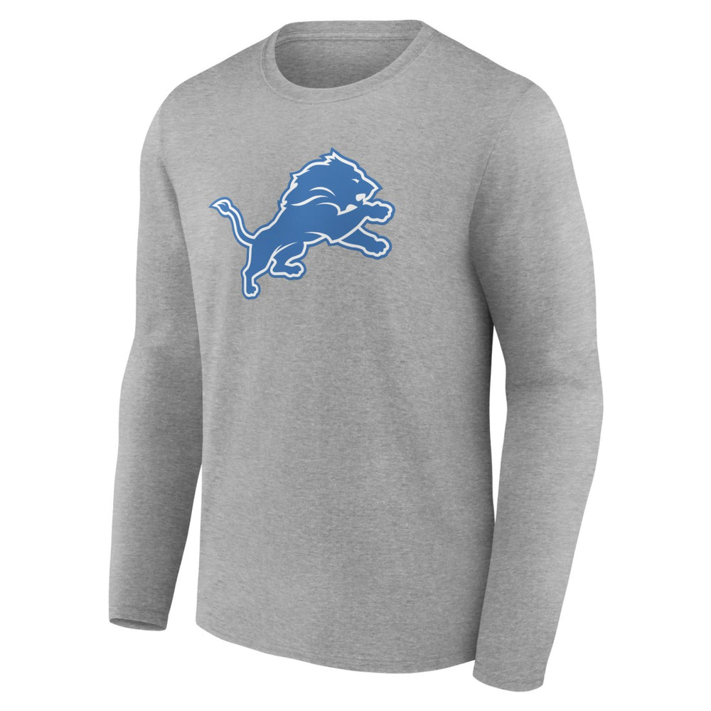 Detroit Lions Primary Team Logo Long Sleeve T-Shirt - Heather Gray T-shirts