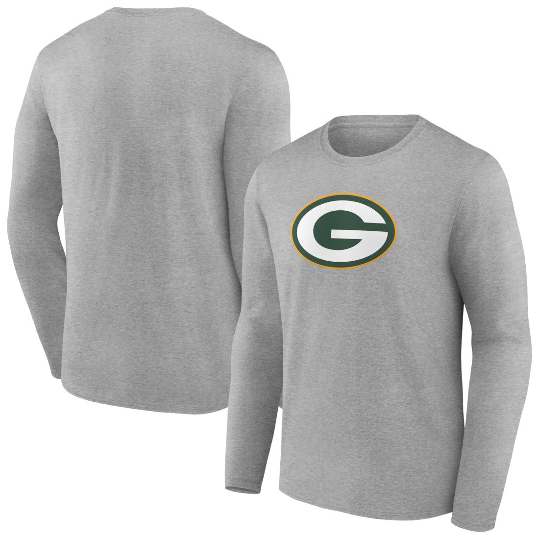 Green Bay Packers Primary Team Logo Long Sleeve T-Shirt - Heather Gray T-shirts