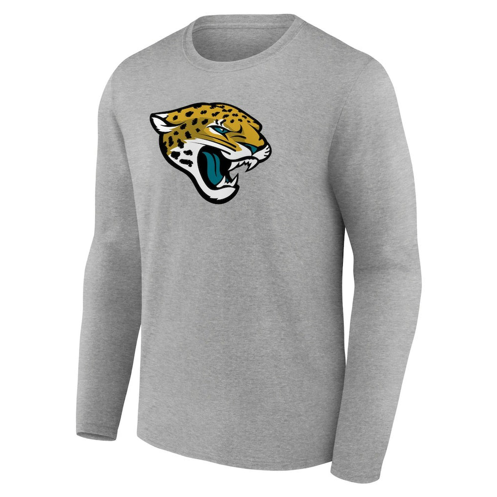 Jacksonville Jaguars Primary Team Logo Long Sleeve T-Shirt - Heather Gray T-shirts