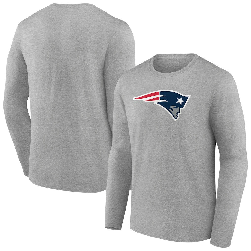 New England Patriots Primary Team Logo Long Sleeve T-Shirt - Heather Gray T-shirts