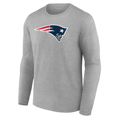 New England Patriots Primary Team Logo Long Sleeve T-Shirt - Heather Gray T-shirts