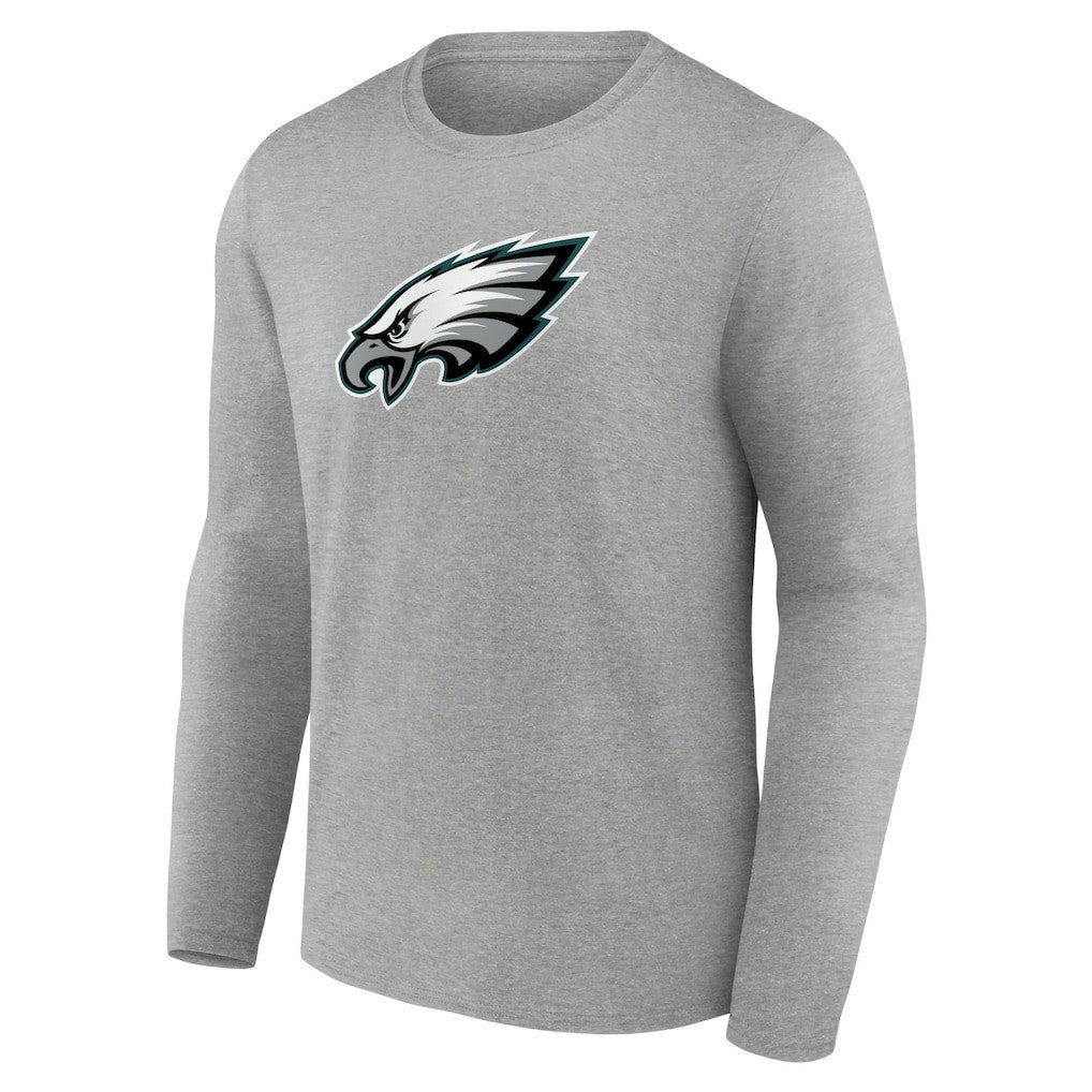 Philadelphia Eagles Primary Team Logo Long Sleeve T-Shirt - Heather Gray T-shirts