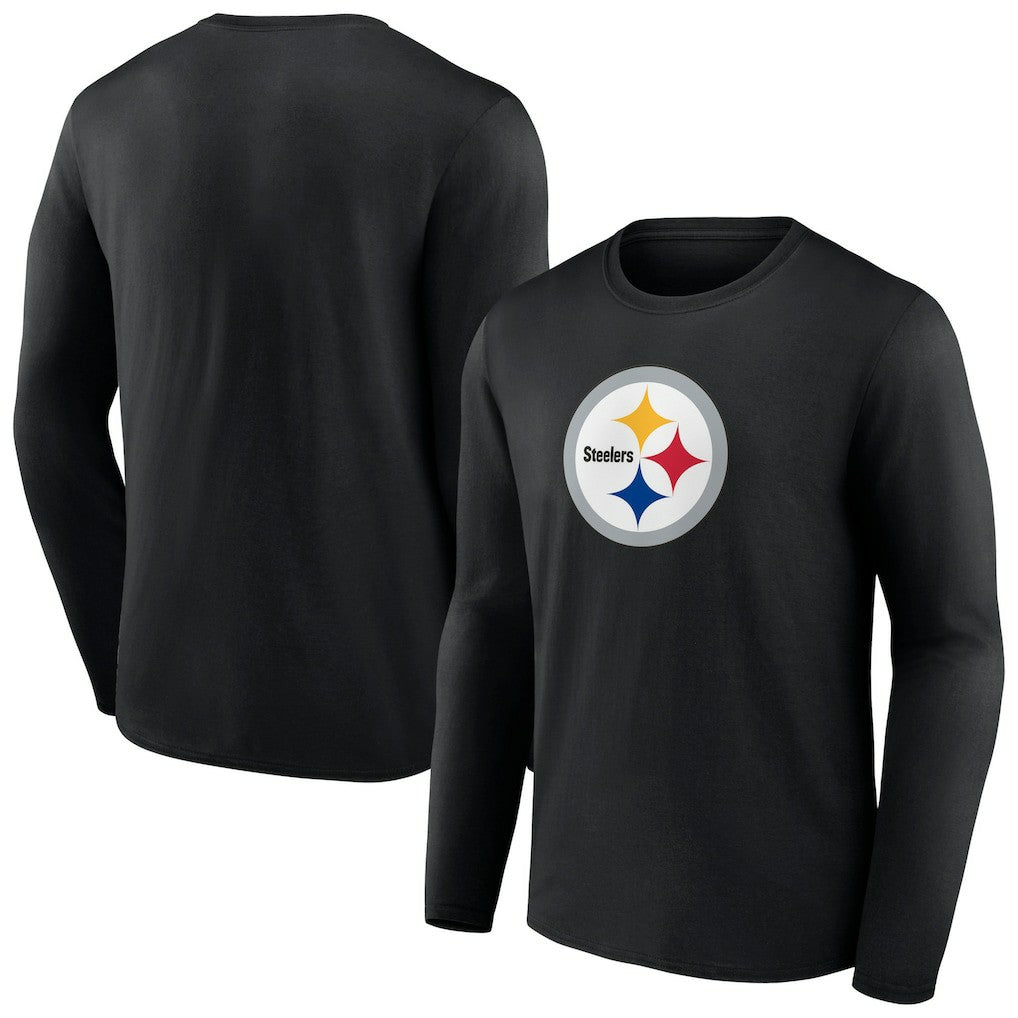 Pittsburgh Steelers Primary Team Logo Long Sleeve T-Shirt - Black T-shirts