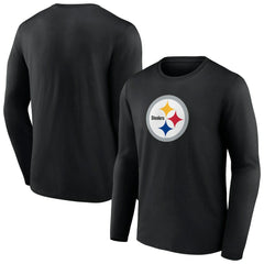 Pittsburgh Steelers Primary Team Logo Long Sleeve T-Shirt - Black T-shirts