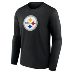 Pittsburgh Steelers Primary Team Logo Long Sleeve T-Shirt - Black T-shirts