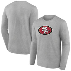 San Francisco 49ers Primary Team Logo Long Sleeve T-Shirt - Heather Gray T-shirts