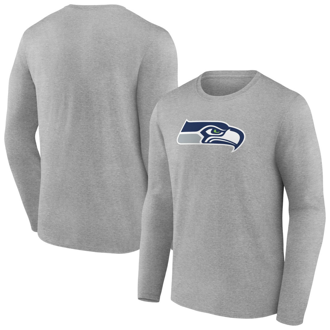 Seattle Seahawks Primary Team Logo Long Sleeve T-Shirt - Heather Gray T-shirts