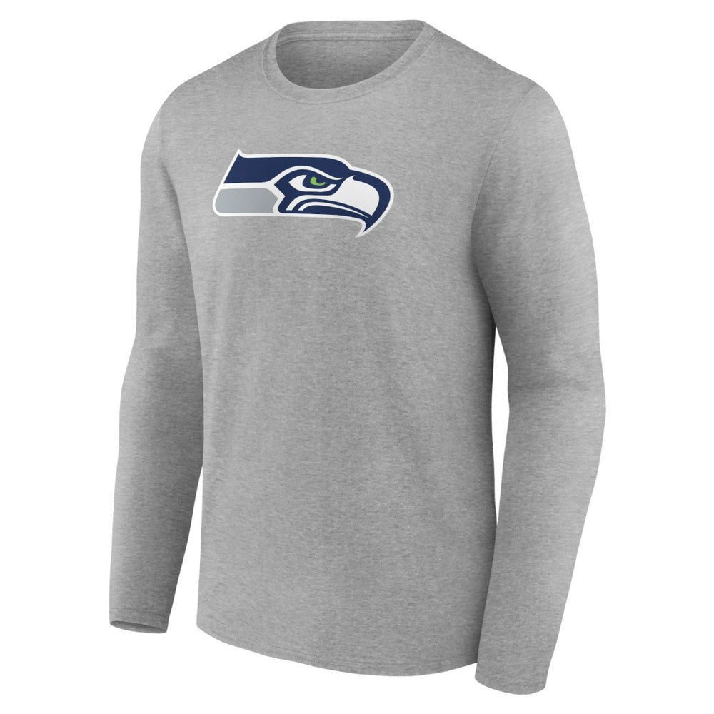 Seattle Seahawks Primary Team Logo Long Sleeve T-Shirt - Heather Gray T-shirts