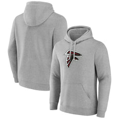 Atlanta Falcons Primary Team Logo Fitted Pullover Hoodie - Heather Gray Hoodies