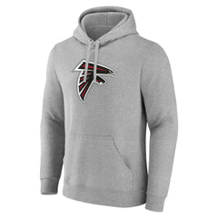 Atlanta Falcons Primary Team Logo Fitted Pullover Hoodie - Heather Gray Hoodies